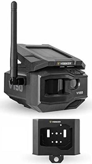 Vosker V150 Solar-Powered LTE Cellular Home Security Outdoor Camera | Motion Activated Sensor Nightvision Wireless Camera | Receive Photos on Your Mobile App (V150-Nationwide Pack)