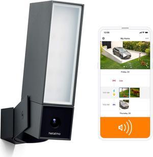 Netatmo Smart Outdoor Security Camera with 105-dB Siren & WiFi | Sends Alerts to Your Smartphone | Floodlight & Movement Detection | Night Vision | Security Without Monthly Fees (Black)