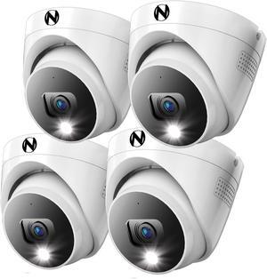 Night Owl Add On Wired 4K HD Indoor/Outdoor Deterrence Dome Cameras with 2-Way Audio (4-Pack) (Requires Compatible DVR - Sold Separately)