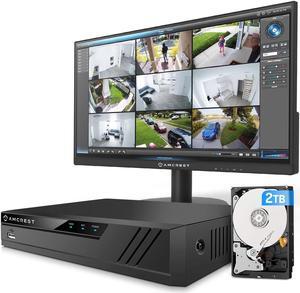Amcrest 4K 8CH POE NVR - Supports up to 8 x 8MP/4K IP Cameras, 8-Channel Power Over Ethernet Pre-Installed 2TB Hard Drive (NV4108E-2TB) with 24/7 Surveillance Video Monitor AM-LM22