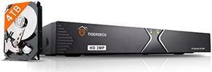 TIGERSECU Super HD 1080P 16-Channel Hybrid 4-in-1 DVR Security Recorder with 4TB Hard Drive, for 2MP TVI/AHD/CVI/Analog Cameras (Cameras Not Included)