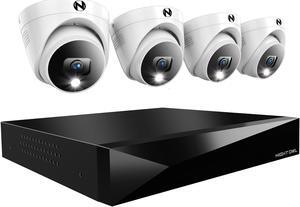 Night Owl 2-Way Audio 12 Channel DVR Video Home Security Camera System with (4) Wired 2K HD Indoor/Outdoor Deterrence Dome Cameras and 2TB Hard Drive (Add up to 4 Wi-Fi Cameras) (4 Camera)