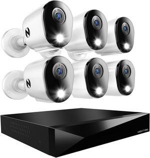 Night Owl 2-Way Audio 12 Channel DVR Video Home Security Camera System with (4) Wired 2K HD Indoor/Outdoor Deterrence Cameras and 2TB Hard Drive (Add up to 4 More Wired and 4 Wi-Fi Cameras) (6 Camera)