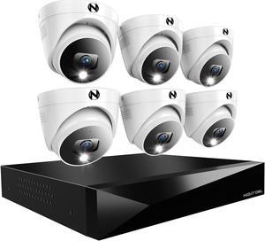 Night Owl 2-Way Audio 12 Channel DVR Video Home Security Camera System with (6) Wired 2K HD Indoor/Outdoor Deterrence Dome Cameras and 2TB Hard Drive (Add up to 4 Wi-Fi Cameras) (6 Camera)