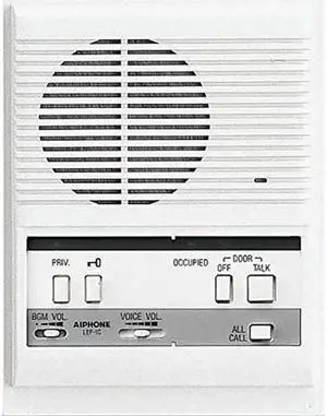 AIPHONE LEF-1C Semi-Flush Mount Open Voice Sub-Master Intercom with Door-Release and All-Call Buttons, For Use with the LEF-C Intercom System