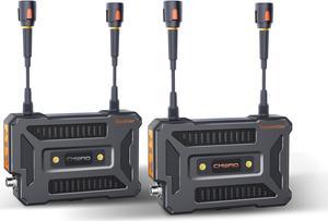 ChwFio Wireless Video Transmitter and Receiver,1110FT/338M Long Range,0.05S Low Latency,1080P HDMI Video Transmission System,2.4G/5G Dual-Band,3-Way Power Supply,Plug&Play,1 TX up to 4 RX Monitoring