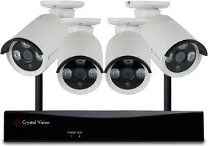 (2023 Upgraded Ver.) [8CH] Crystal Vision CVT808N-40WB 3 Mega Pixel Wireless Surveillance System NVR CCTV w/ 2TB HDD, Camera Auto Pair w/WiFi