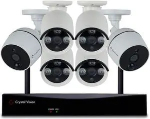 (New Upgraded Ver.) [8CH] Crystal Vision 1080P Full HD Wireless Surveillance System NVR CCTV w/ 2TB HDD, 2 x Audio Cameras & 4 x 3 Mega Pixel Cameras w/WiFi w/Repeater
