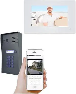 GBF Smart Video Door Phone & Doorbell Intercom System Kit,1080P HD, Smart Keypad, One 7" Touch Monitor (One 3rd gen IP Door Station PL963PMBL and one IP Indoor Monitor MR920)