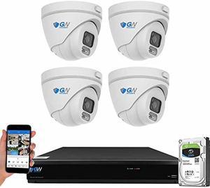 GW Security 5MP 1920P Security Camera System with AI Face/Human/Vehicle Detection, 8CH 4K DVR and 4 x 5MP 2592TVL Microphone Home CCTV Dome Camera, Smart AI Playback, Email Alert, 1TB Hard Drive