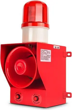 YASONG SLA-05B Model Industrial Alarm Siren, 0-130dB 12 Horn Tones Switchable, AC110V-120V 45W High Power for Noisy Environment Emergency Alarm Range of 100-150 Meters - Fire Tornado Alarm