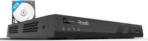 PANOOB 4K 16CH PoE NVR (3MP/4MP/5MP/6MP/8MP) PoE Network Video Recorder - Supports up to 16pcs 8MP/4K IP Cameras, 16-Channel Power Over Ethernet Built in 4TB Supports Up to 16TB HDD, PA-16CH-NVR