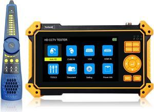 Rsrteng HD-3100C CCTV Tester HD Coaxial 4K 8MP TVI/CVI/AHD/CVBS Camera Tester with Cable Tracer 5 inch TFT-LCD Screen Monitor 5 in 1Support Support RS485 Audio HDMI VGA DC12V Output PTZ Control