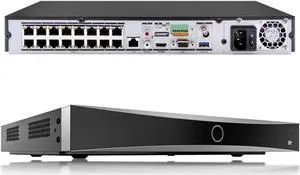 DS-7616NXI-I2/16P/S HIK 4K 16 Channel NVR 16 PoE AcuSense Network Video Recorder, Human/Vehicle Detection, Facial Recognition, H.265+, Compatible with Hik Camera(Internation English Version No HDD)