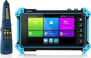 Rsrteng IP Camera Tester with Cable Tracer, IPC-5200C Plus 8MP AHD CVI TVI SDI CVBS IP Camera Test 4K HD Display Video Monitor 5inch IPS Touch Screen IPC Tester Support POE PTZ RS485 HDMI & VGA