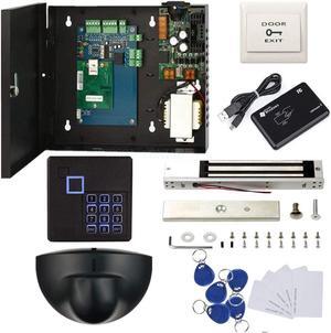 TCP/IP Single Door Security Access Control System with 600lbs Electric Magnetic Lock Exit Motion Sensor 110V-240V Power Supply Box FRID Keypad Reader