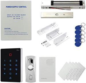 Remote PIN Code Program RFID Access Control IP68 Waterproof Keypad Door Security Access Controller Kit Smart Phone App 110-240V Power Supply Box(Can Add Battery) 600lbs Magnetic Lock