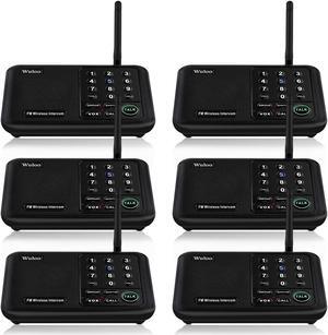Wuloo Intercoms Wireless for Home 5280 Feet Range 10 Channel 3 Code, Wireless Intercom System for Home House Business Office, Room to Room Intercom, Home Communication System (6 Packs, Black)