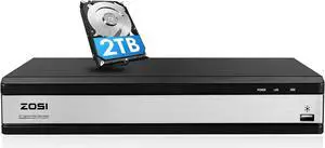 ZOSI DVR for Security Camera,H.265+ Full 1080P Video Recorder with Remote View,Motion Detection,16 Channel Hybrid 4-in-1 Surveillance CCTV DVR for 960H,CVI,TVI,AHD Home Cameras System(2TB Hard Drive)