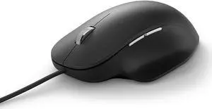 Microsoft Ergonomic Mouse Black - Comfortable Ergonomic Design and Thumb Rest. Wired USB Mouse with 2 Programmable Buttons, Works for PC/Laptop/Desktop