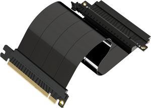 LINKUP - AVA5 PCIE 5.0 Riser Cable | Future Proof for Gen 5 GPU Vertical Mount | x16 128GB/s Speed | Compatible with PCIe 4.0 | Designed for ITX | Single Reverse Straight, Black 24cm