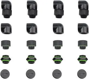 BXQINLENX 20 PCS Silver Chrome G1/4" Plug Fittings for Computer Water Cooling System (Black)