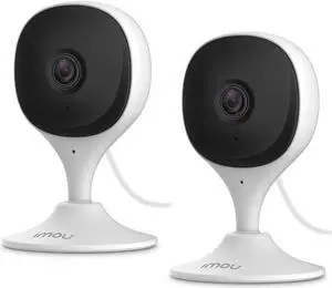 Imou Home Security Camera 2 Pack 1080P Baby Monitor with Night Vision, 2-Way Audio, Human Detection, Sound Detection, Plug in WiFi Indoor Camera Dog Cam with App, 2.4G Wi-Fi Only, Works with Alexa
