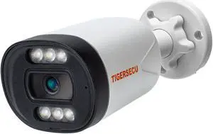 TIGERSECU Add-On Ultra HD 5MP PoE IP Security Camera, IP66 Weatherproof, Two-Way Audio, for use exclusively 5MP NVR DVR Security Camera System