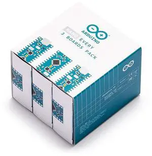 Arduino Nano Every (3 Boards Pack) [ABX00028-3P]  ATmega4809, 48KB Flash, 6KB SRAM, 20 Digital I/O, 8 Analog Inputs, Micro USB Type-B, Arduino IDE Compatible for Embedded & Prototyping Projects