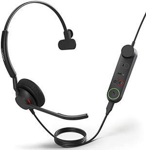 Jabra Engage 50 II Wired Mono Headset with Link Call Control - Noise-Cancelling 3-Mic Technology and USB-C Cable - Works with all Leading Unified Communications Platforms such as Zoom & Unify - Black
