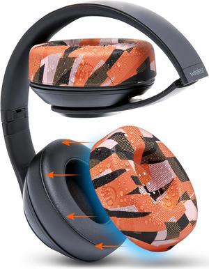 WC SweatZ Protective Earpad Covers Made by WC | Fits Beats Studio 3 & 2 (Does Not Fit Beats Solo) / Bose QC35 & 35II / Bose 700 & More | Sweatproof & Easily Washable | Orange Prism