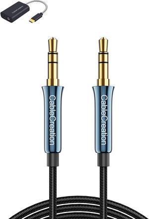 CableCreation Aux Cord for Car Bundle with USB-C Microphone Adapter