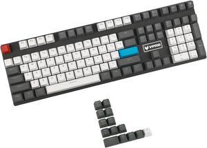 YMDK Double Shot 108 Dyed PBT Shine Through OEM Profile Keycap Rainbow Carbon Sunset Backlit Keycaps for MX Switches Mechanical Keyboard(Only Keycap) (Customized 122)