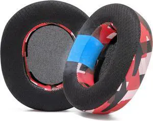 WC Freeze Nova Pro Wireless - Hybrid Fabric Cooling Gel Replacement Earpads for Steelseries Arctis Nova Pro Wireless by Wicked Cushions, Improved Durability, Thickness & Sound Isolation | Red Prism