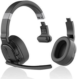 MONODEAL Trucker Bluetooth Headset, Bluetooth Headset with Microphone Noise Canceling(ENC) Dual Mic & Mute Button, 3 EQ Music Modes, Single and Dual Ear Wireless Headphones for Office Home Work