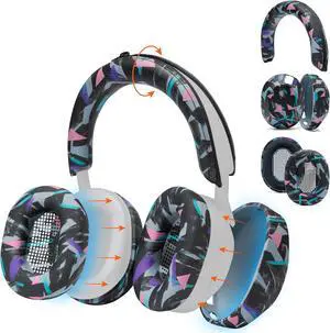 WC SweatZ and ShellZ Protective Covers Bundle for Sony WH1000XM5 Headphones by Wicked Cushions | 90's Black