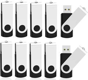 KOOTION 16 GB USB 3.0 Flash Drive 16gb Flash Drives 10pcs Thumb Drive Keychain Jump Drive Swivel Memory Sticks, Black