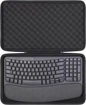 co2CREA Hard Case Compatible with Logitech Wave Keys MK670 Combo/Wave Keys Wireless Ergonomic Keyboard,Graphite Case