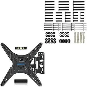 MOUNTUP Single Stud TV Wall Mount Swivel and TV Mounting Hardware Kit Bundle