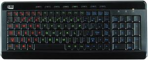Adesso AKB-120EB 3-Color Illuminated Compact Multimedia Keyboard with Large Print Keys and Hotkeys
