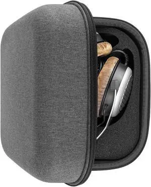 Geekria Shield Headphones Case Compatible with Beyerdynamic T1, MMX 300, HE400S Case, Replacement Extra Hard Shell Travel Carrying Bag with Cable Storage (Dark Grey)