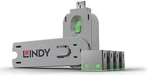 Lindy USB Port Blocker - Pack of 4, Green (40451)
