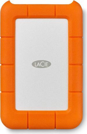 LaCie Rugged Mini, 5T,B USB 3.0 Portable 2.5 inch External Hard Drive for PC and Mac, Orange/Grey, with Rescue Services (STJJ5000400)