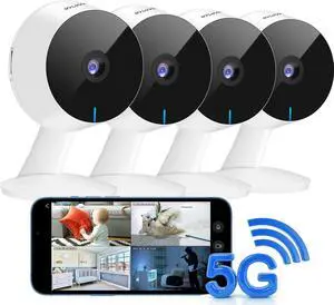 LaView 4MP 2K Cameras for Home Security Indoor, 5G& 2.4GHz Home Security Camera for Baby/Elder/Pet/Nanny,Baby Cam Starlight Sensor Color Night Vision,US Cloud Service,Works with Alexa iOS & Android