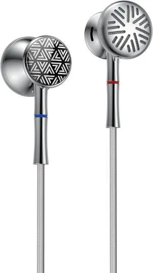 FiiO FF3 Earbuds Headphones Wired Earphones 1DD Deep Bass Comes with 3.5/4.4mm Plugs High Resolution for Smartphone/PC/Laptop/Tablet(Silver)