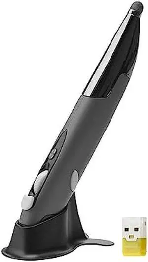 lychee Optical Pen Mouse Wireless for Laptop,Ergonomic Pocket Mouse Pen&Adjustable 800/1000/1200/1600 DPI,2.4GHZ USB&Bluetooth Mouse for PC(Grey)