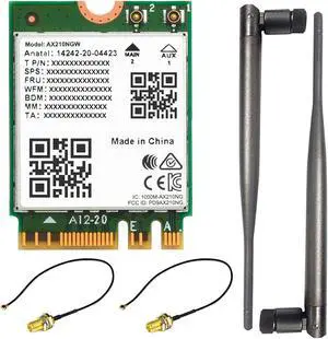 Wireless AX210 NIC, Gigabit Tri-Band Wi-Fi 6E, 802.11AX Standard, Bluetooth 5.2, AX210 NGW WiFi Card, MU-MIMO NGFF (M.2 A/E Key) Interface,Support Linux, Windows 10/8.1/8/7