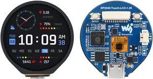 1.28inch Round Touch LCD Based on Raspberry Pi RP2040 Microcontroller Chip, 240x240 Pixels 65K RGB Colors IPS Display onboard Type-C Connector, Accelerometer and Gyroscope Sensor etc.