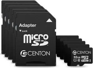 Centon Eelctronics MP Essential Micro SDHC Card, Ultimate Memory Card for Phones, Tablets, Cameras, and More, UHS1, 32GB, 5 Pack Bulk w/Adapter
