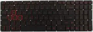 Abakoo New Keyboard Compatible with Acer Nitro 5 AN515 AN515-41 AN515-42 AN515-51 AN515-52 AN515-53 with Backlit without Frame Red
